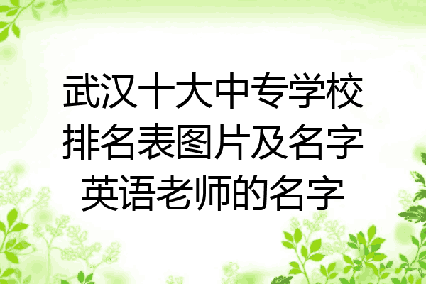 武汉十大中专学校排名表图片及名字英语老师的名字