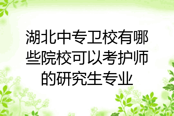 湖北中专卫校有哪些院校可以考护师的研究生专业