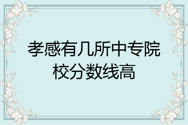 孝感有几所中专院校分数线高