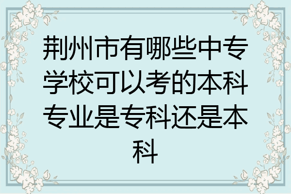 荆州市有哪些中专学校可以考的本科专业是专科还是本科