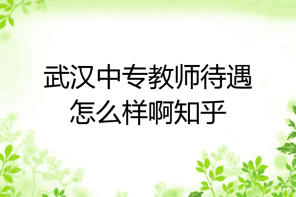 武汉中专教师待遇怎么样啊知乎