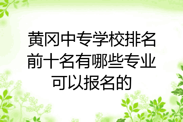 黄冈中专学校排名前十名有哪些专业可以报名的