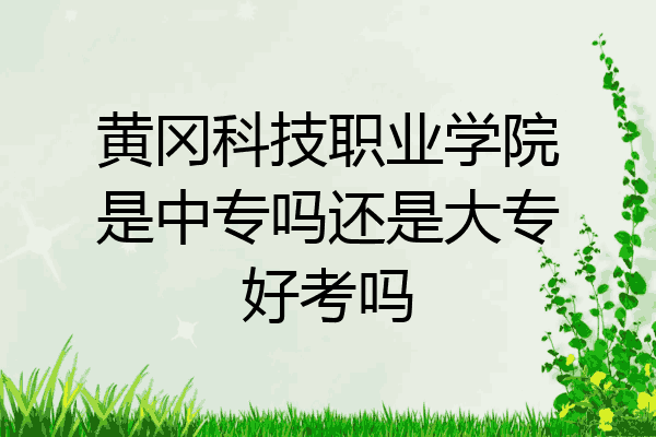 黄冈科技职业学院是中专吗还是大专好考吗