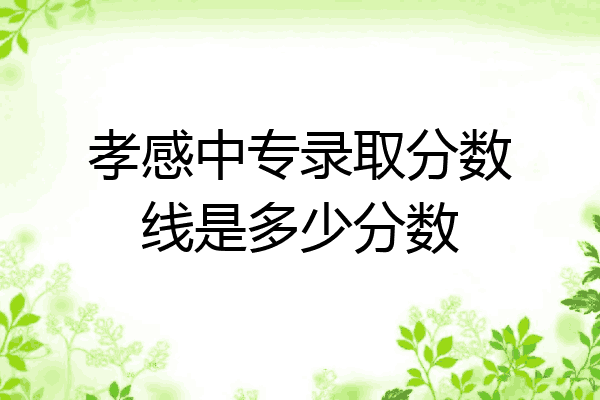 孝感中专录取分数线是多少分数