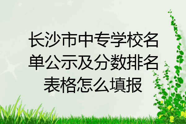 长沙市中专学校名单公示及分数排名表格怎么填报