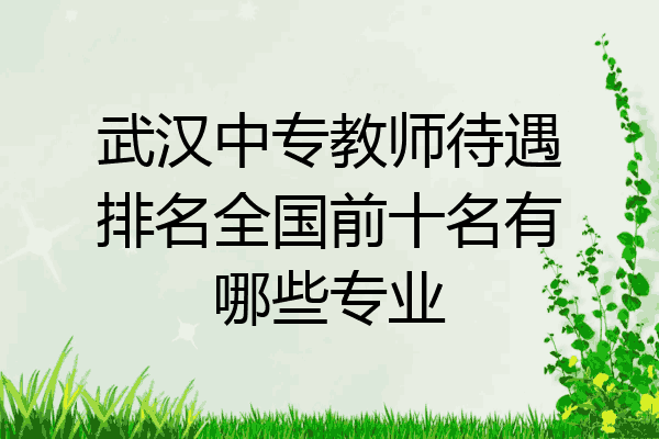 武汉中专教师待遇排名全国前十名有哪些专业