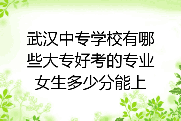 武汉中专学校有哪些大专好考的专业女生多少分能上