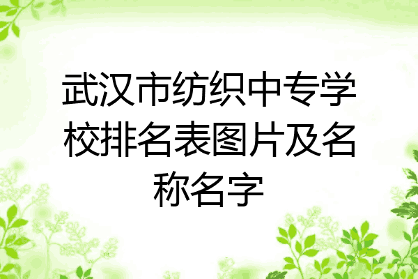 武汉市纺织中专学校排名表图片及名称名字