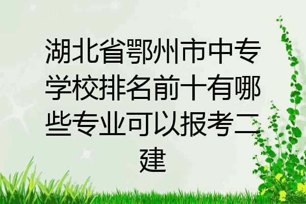 湖北省鄂州市中专学校排名前十有哪些专业可以报考二建