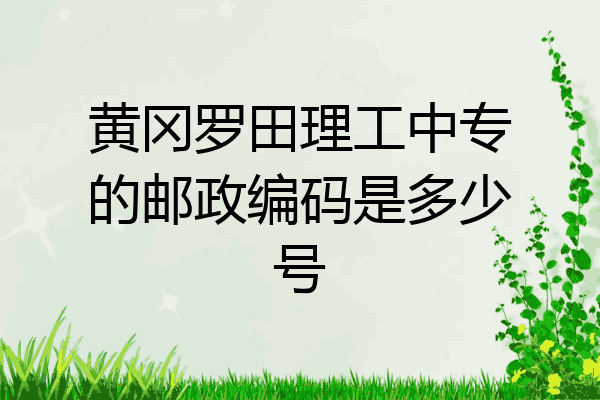 黄冈罗田理工中专的邮政编码是多少号