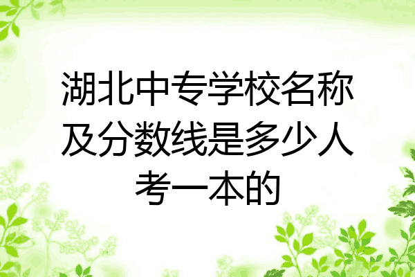 湖北中专学校名称及分数线是多少人考一本的