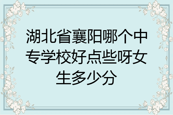 湖北省襄阳哪个中专学校好点些呀女生多少分