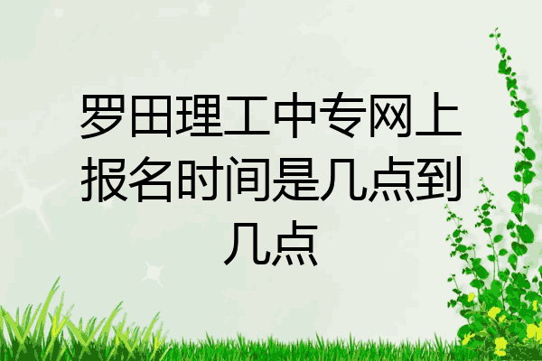 罗田理工中专网上报名时间是几点到几点