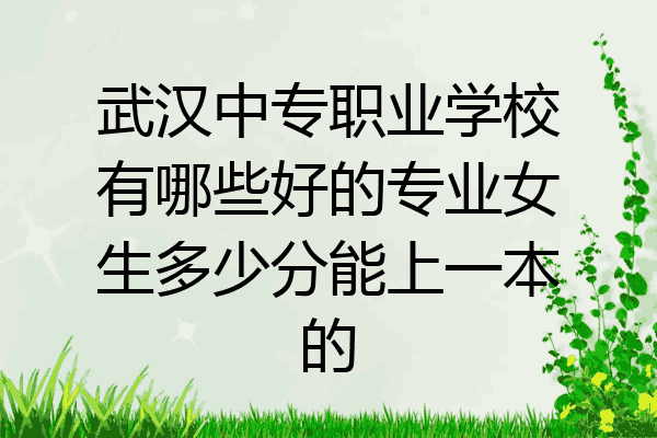 武汉中专职业学校有哪些好的专业女生多少分能上一本的