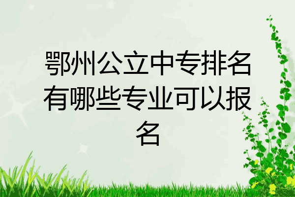 鄂州公立中专排名有哪些专业可以报名