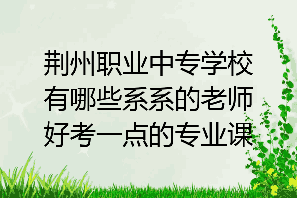 荆州职业中专学校有哪些系系的老师好考一点的专业课