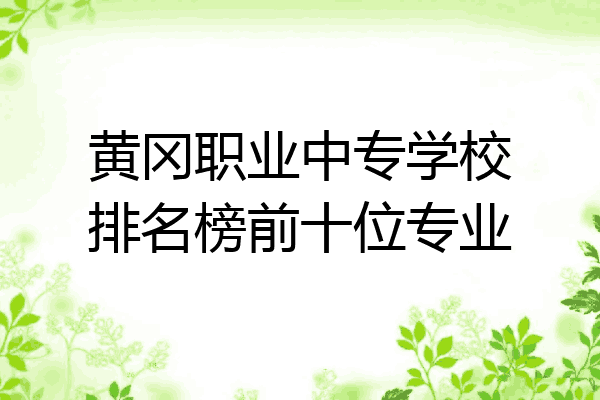 黄冈职业中专学校排名榜前十位专业