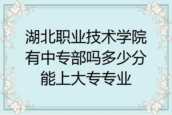 湖北职业技术学院有中专部吗多少分能上大专专业