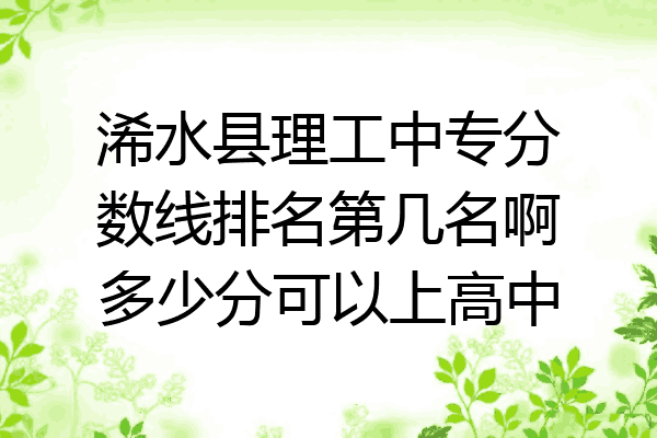 浠水县理工中专分数线排名第几名啊多少分可以上高中
