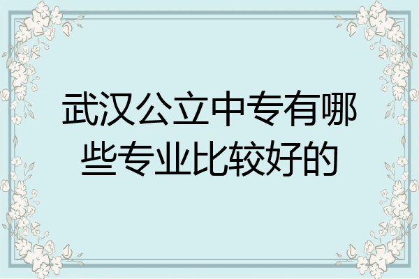 武汉公立中专有哪些专业比较好的