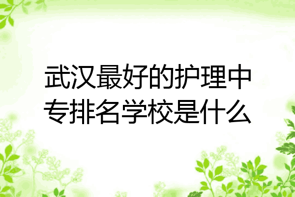 武汉最好的护理中专排名学校是什么