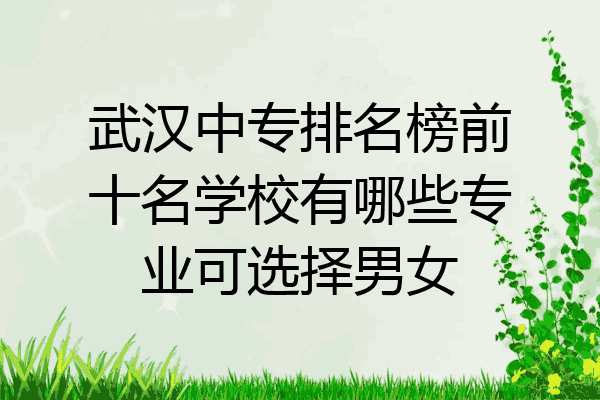 武汉中专排名榜前十名学校有哪些专业可选择男女