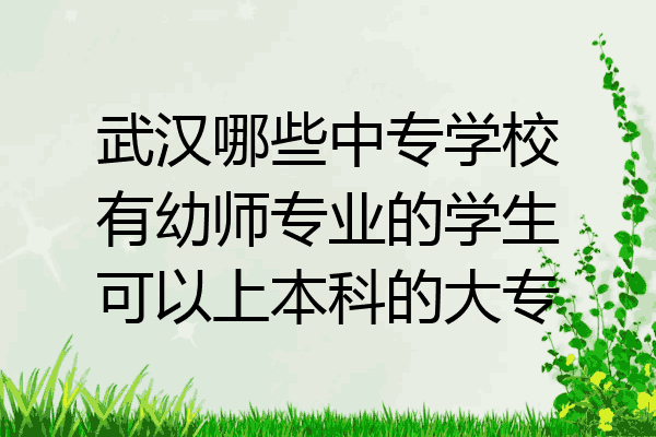 武汉哪些中专学校有幼师专业的学生可以上本科的大专