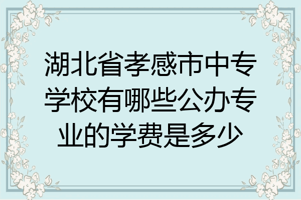 湖北省孝感市中专学校有哪些公办专业的学费是多少