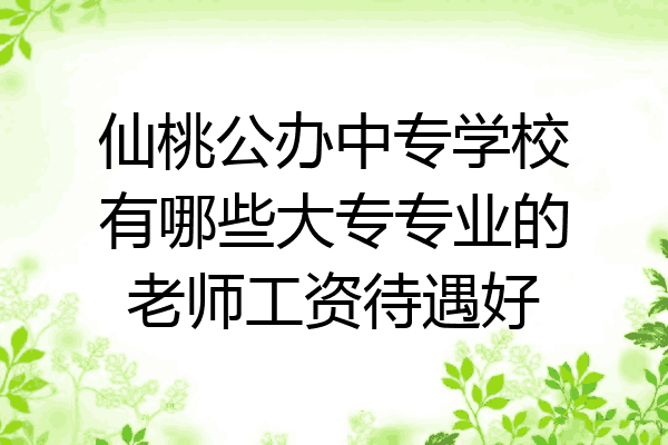 仙桃公办中专学校有哪些大专专业的老师工资待遇好