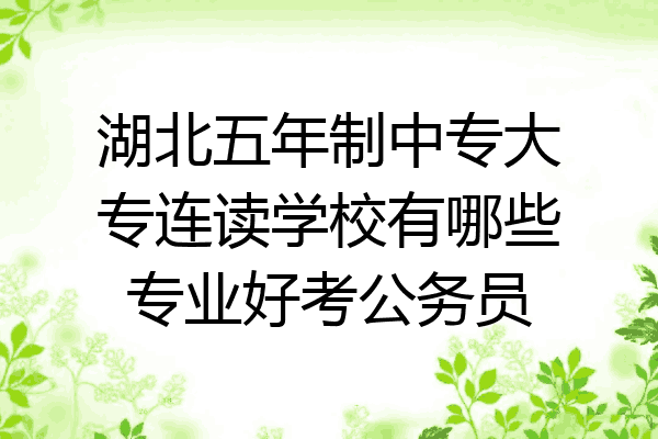 湖北五年制中专大专连读学校有哪些专业好考公务员