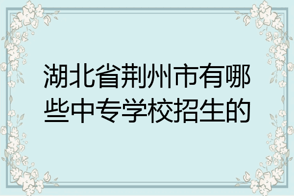 湖北省荆州市有哪些中专学校招生的