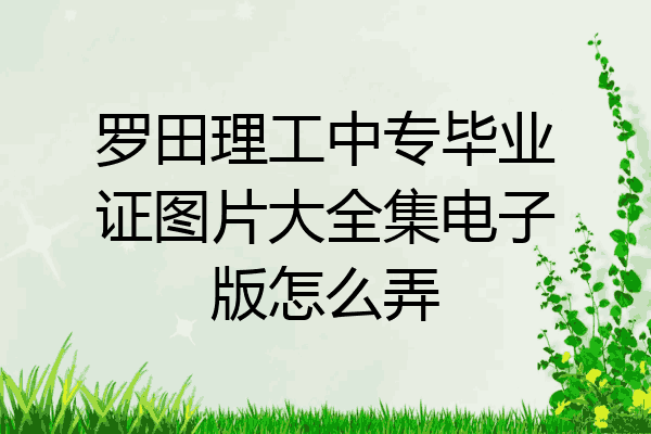 罗田理工中专毕业证图片大全集电子版怎么弄