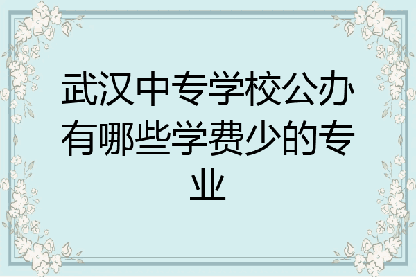 武汉中专学校公办有哪些学费少的专业