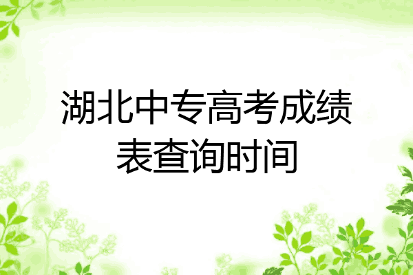 湖北中专高考成绩表查询时间