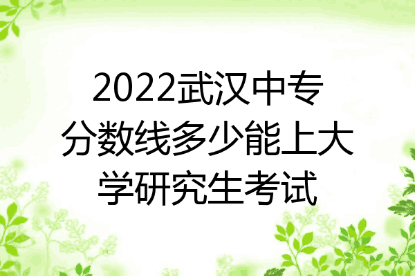 2022武汉中专分数线多少能上大学研究生考试