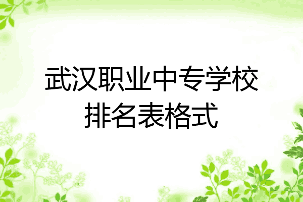 武汉职业中专学校排名表格式