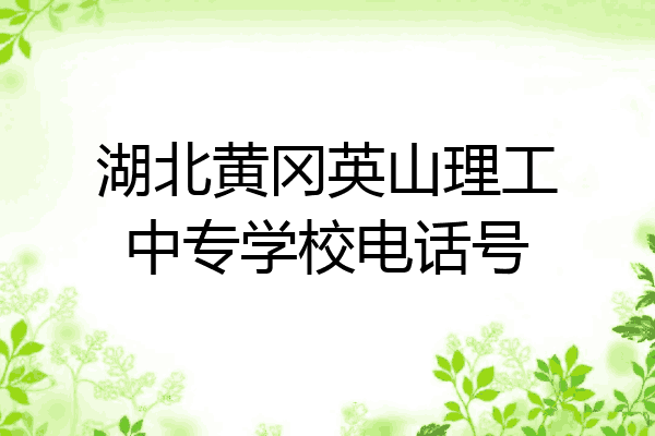 湖北黄冈英山理工中专学校电话号