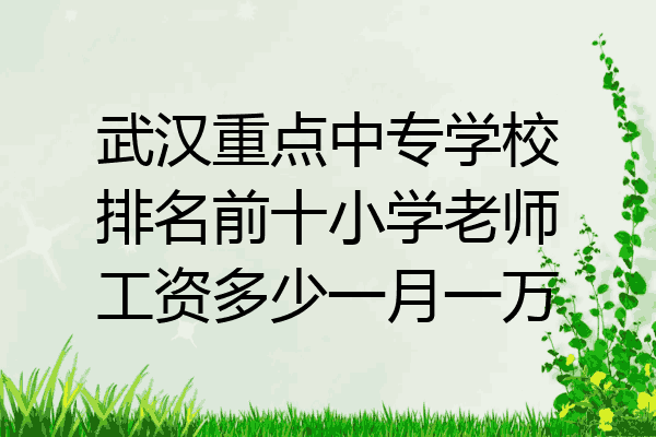 武汉重点中专学校排名前十小学老师工资多少一月一万