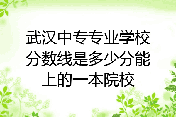 武汉中专专业学校分数线是多少分能上的一本院校