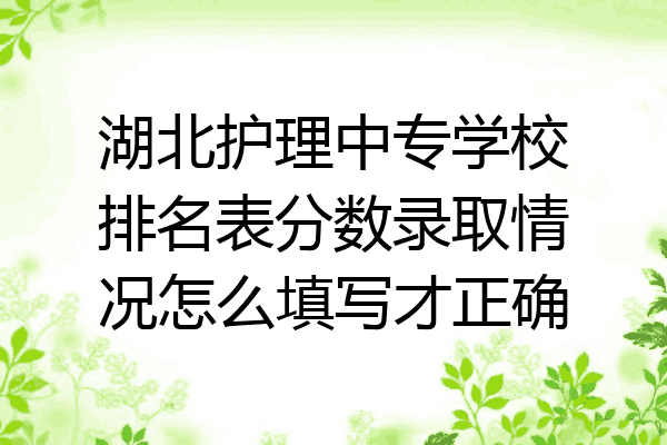 湖北护理中专学校排名表分数录取情况怎么填写才正确
