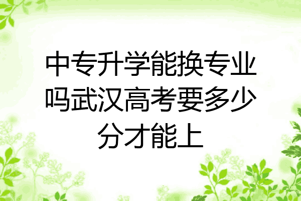 中专升学能换专业吗武汉高考要多少分才能上