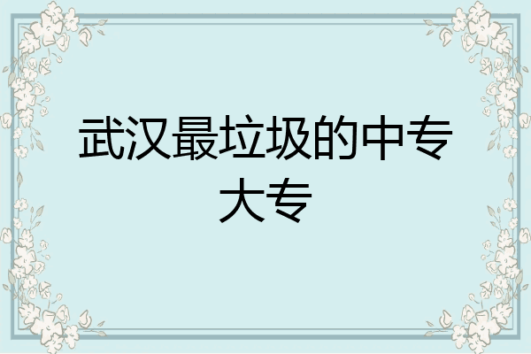 武汉最垃圾的中专大专