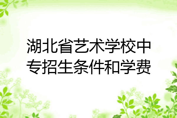 湖北省艺术学校中专招生条件和学费