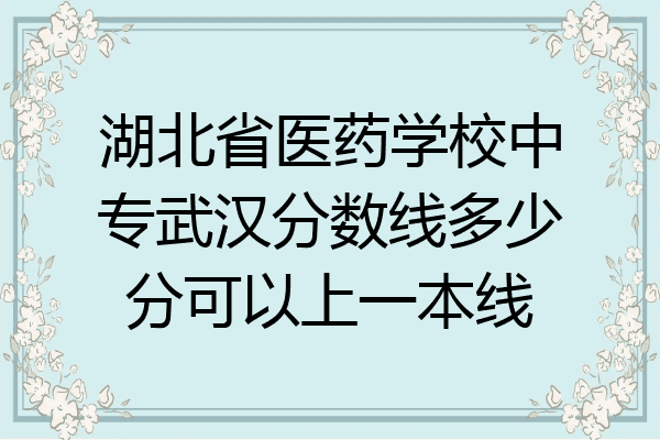 湖北省医药学校中专武汉分数线多少分可以上一本线