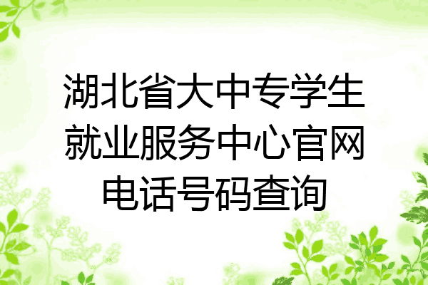 湖北省大中专学生就业服务中心官网电话号码查询