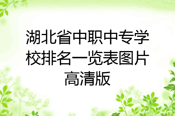 湖北省中职中专学校排名一览表图片高清版