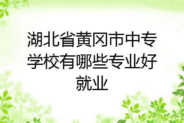 湖北省黄冈市中专学校有哪些专业好就业