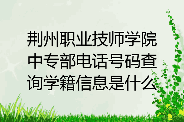 荆州职业技师学院中专部电话号码查询学籍信息是什么