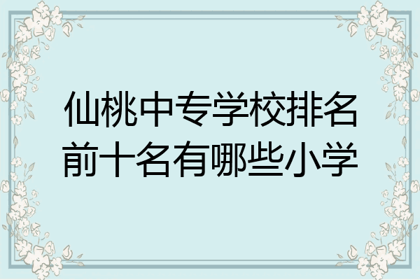 仙桃中专学校排名前十名有哪些小学