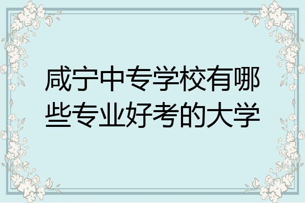 咸宁中专学校有哪些专业好考的大学